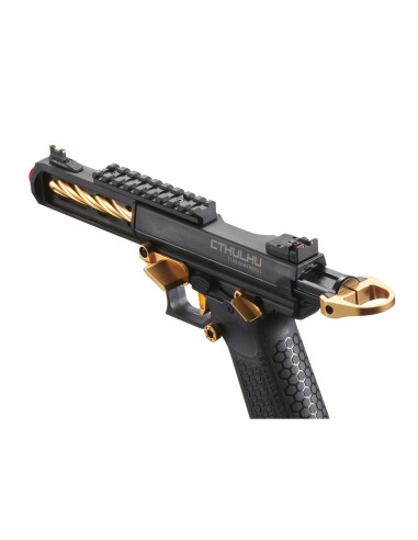 Replique type AAP GBB CTHULHU Lancer tactical custom noir et gold + mallette