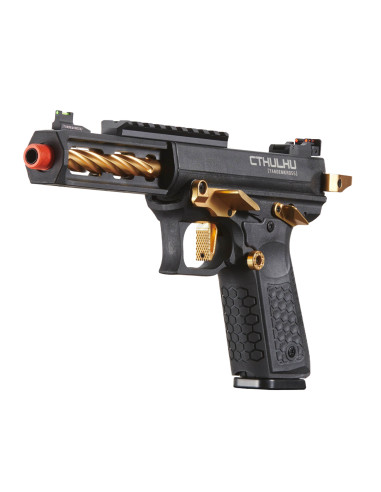 Replique type AAP GBB CTHULHU Lancer tactical custom noir et gold + mallette
