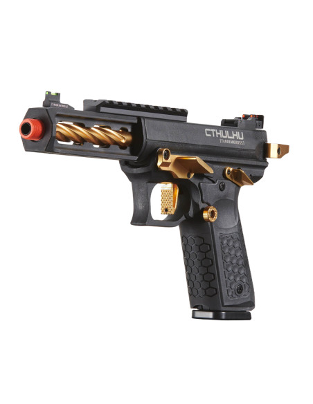 Replique type AAP GBB CTHULHU Lancer tactical custom noir et gold + mallette