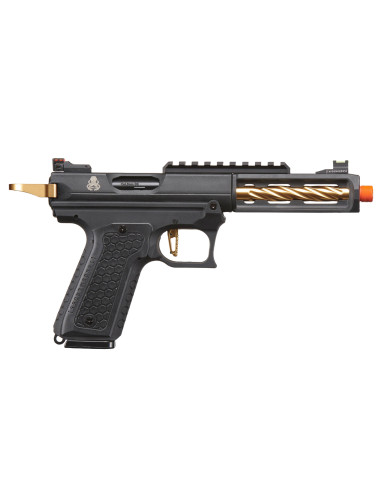 Replique type AAP GBB CTHULHU Lancer tactical custom noir et gold + mallette