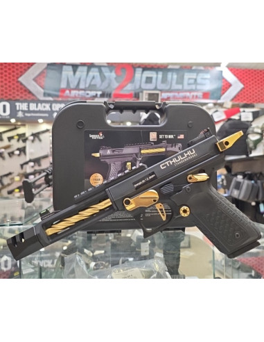 Replique type AAP GBB CTHULHU Lancer tactical custom noir et gold + mallette