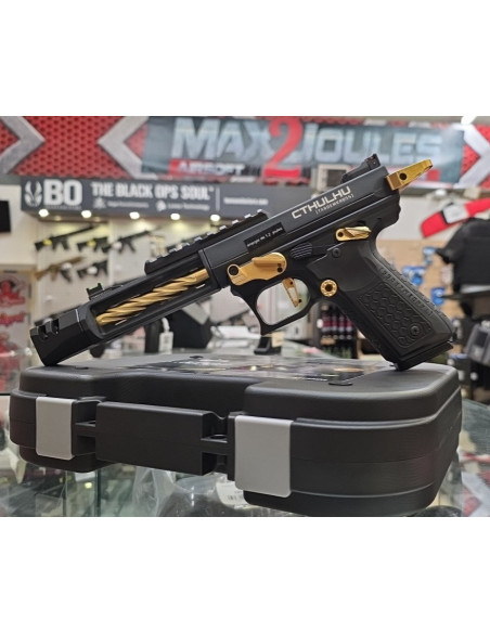 Replique type AAP GBB CTHULHU Lancer tactical custom noir et gold + mallette
