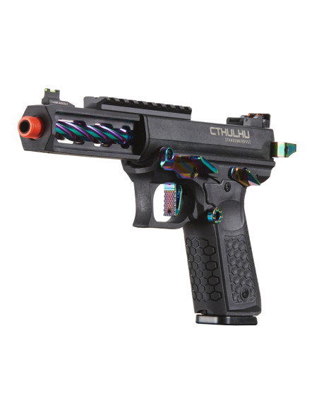 Replique type AAP GBB CTHULHU Lancer tactical custom noir et Rainbow + mallette