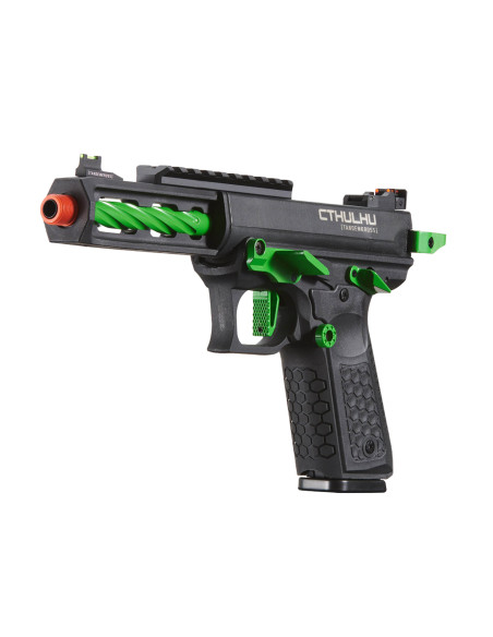 Replique type AAP GBB CTHULHU Lancer tactical custom noir et VERT + mallette