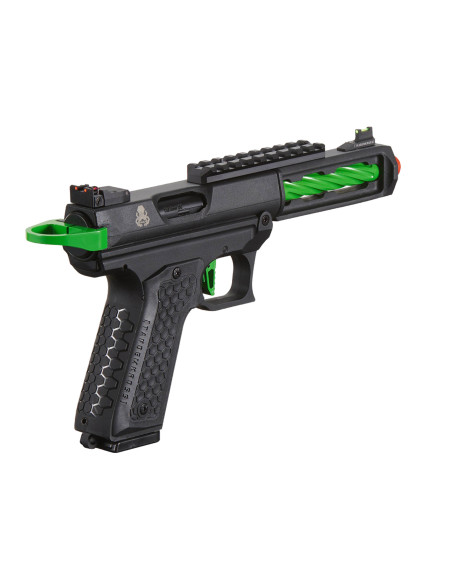 Replique type AAP GBB CTHULHU Lancer tactical custom noir et VERT + mallette