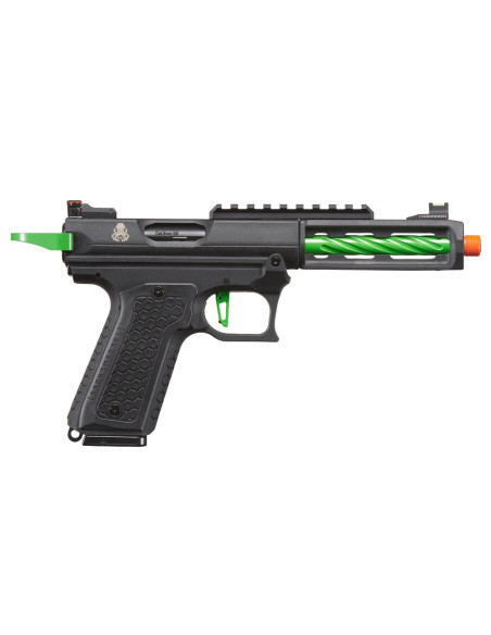 Replique type AAP GBB CTHULHU Lancer tactical custom noir et VERT + mallette