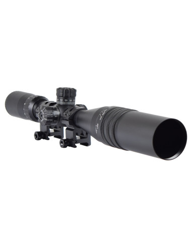 lunette grossissante JS tactical rétroéclairée 4-16X44 noir + montage