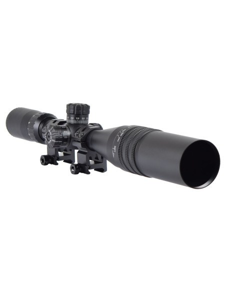 lunette grossissante JS tactical rétroéclairée 4-16X44 noir + montage