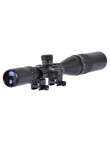 lunette grossissante JS tactical rétroéclairée 4-16X44 noir + montage