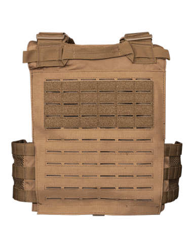 gilet porte plaque QR lasercut quick detach TAN