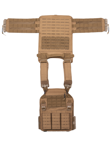 gilet porte plaque QR lasercut quick detach TAN