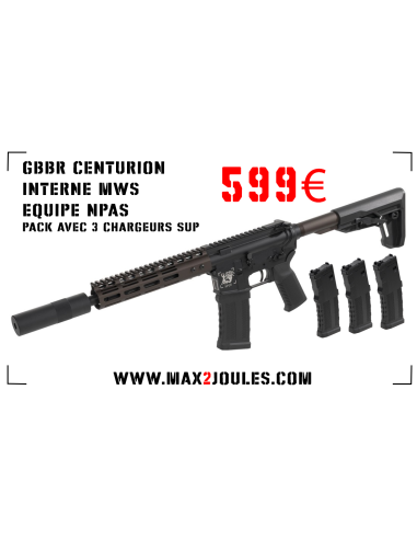Pack M4 GBBR CENTURION II Dual tone + 3 chargeurs supplémentaires secutor