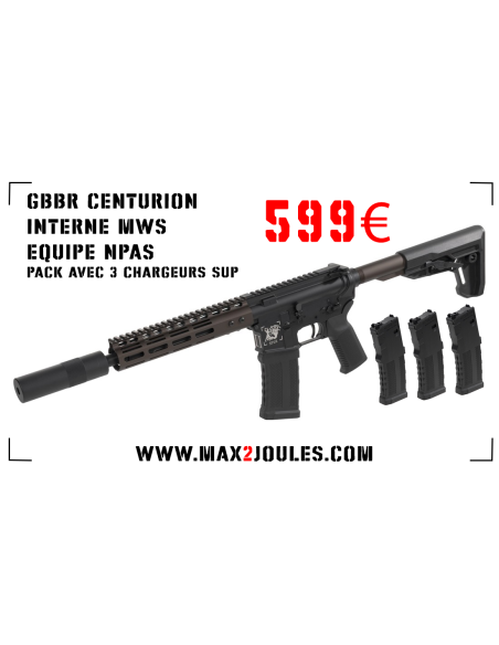 Pack M4 GBBR CENTURION II Dual tone + 3 chargeurs supplémentaires secutor