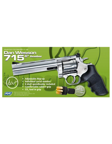 revolver dan wesson co2 chrome dw715 6" metal 1j -airsoft ASG action sport games