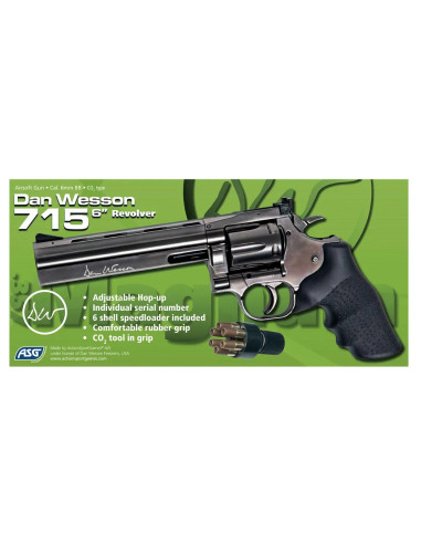 Revolver Dan wesson co2 dw715 6" metal foncé 1.8j 18191 ASG action sport games
