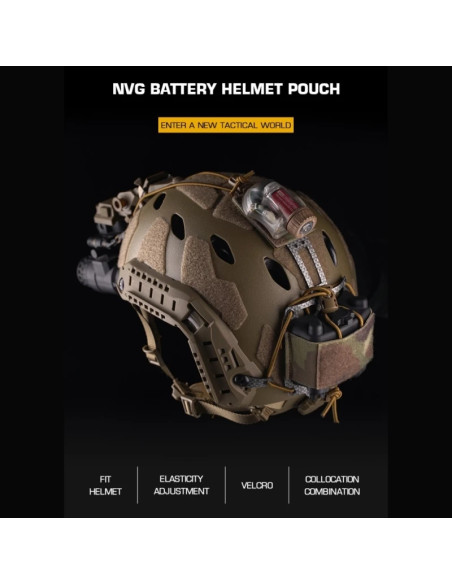 Pochette Noire pour casque pour batterie pour NVG ou ventillo wosport 