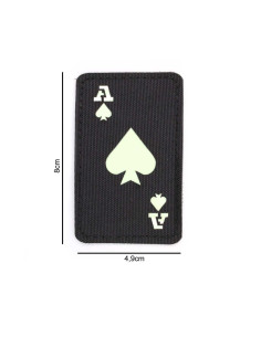 patch velcro ecusson carte As de pique phosphorescent  2