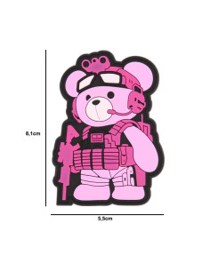 Patch velcro pvc OURS rose guerrier tactique teddy  2