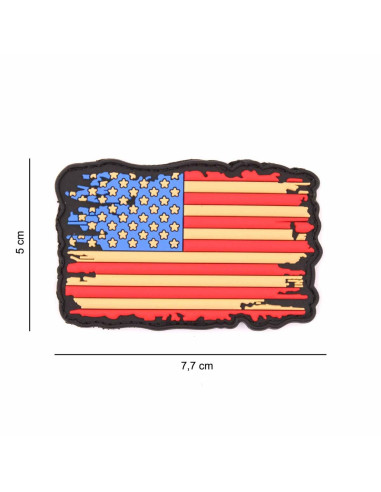 Patch velcro drapeau americain vintage usé abimé 