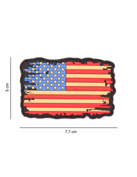 Patch velcro drapeau americain vintage usé abimé 
