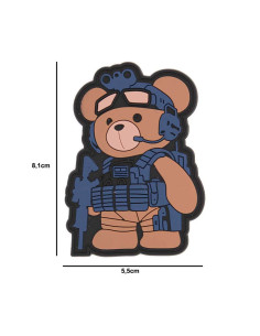 Patch velcro OURS Teddy militaire force spéciale Bleu  2