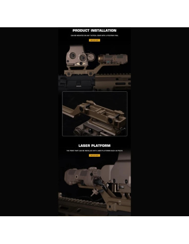 double rail deporté T1 Hydra mount noir WOSPORT WOSPORT airsoft