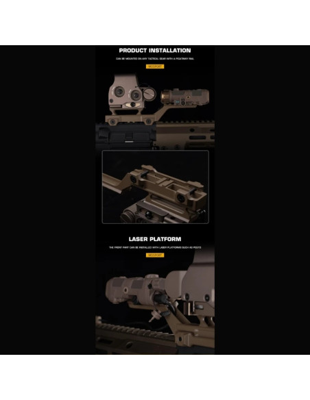 double rail deporté T1 Hydra mount noir WOSPORT WOSPORT airsoft