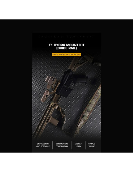 double rail deporté T1 Hydra mount noir WOSPORT WOSPORT airsoft