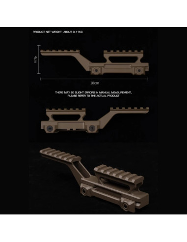 double rail deporté T1 Hydra mount noir WOSPORT WOSPORT airsoft