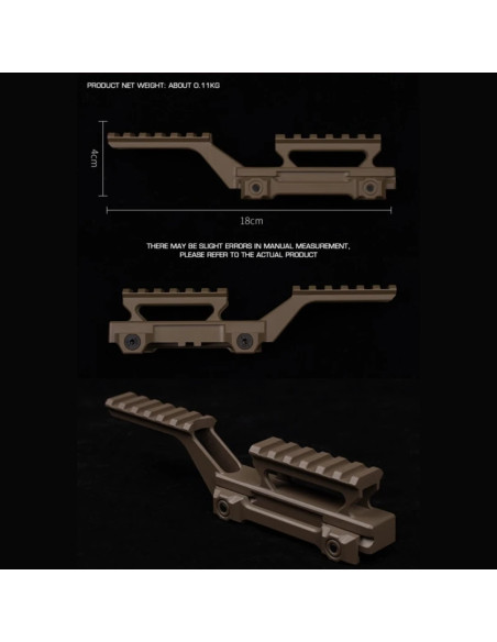 double rail deporté T1 Hydra mount noir WOSPORT WOSPORT airsoft