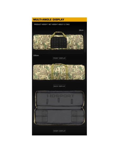 Housse arme 100cm WOSPORT noire Découpe Laser WOSPORT airsoft