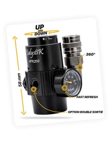 Regulateur HPA compact BALYSTIK HPR200 US -noir balystik