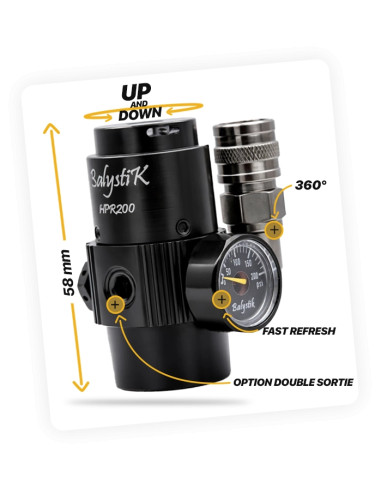 Regulateur HPA compact BALYSTIK HPR200 US -noir balystik
