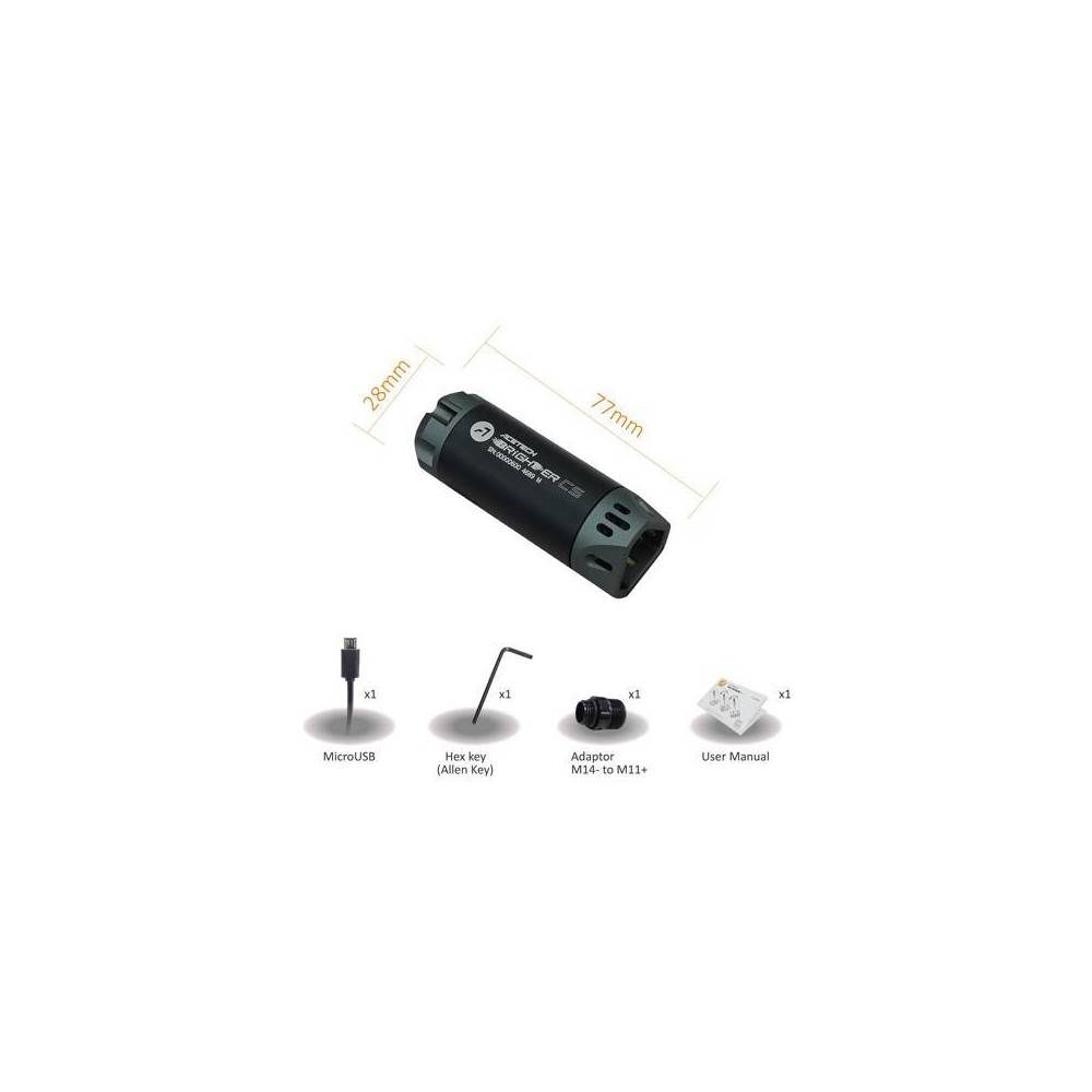 traceur rechargeable ACETECH brighter CS noir et gris 14mm neg et adaptateur 11mm pos