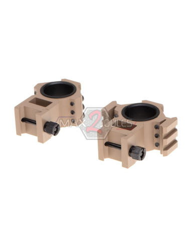 anneaux de montage pour lunettes tan diam 25.4mm ou 30mm avec rail superieur AIM-o Aim-O