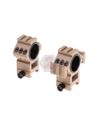 anneaux de montage pour lunettes tan diam 25.4mm ou 30mm avec rail superieur AIM-o Aim-O