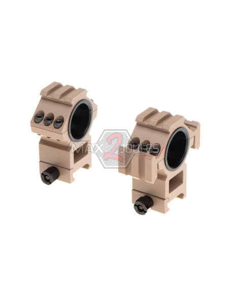anneaux de montage pour lunettes tan diam 25.4mm ou 30mm avec rail superieur AIM-o Aim-O