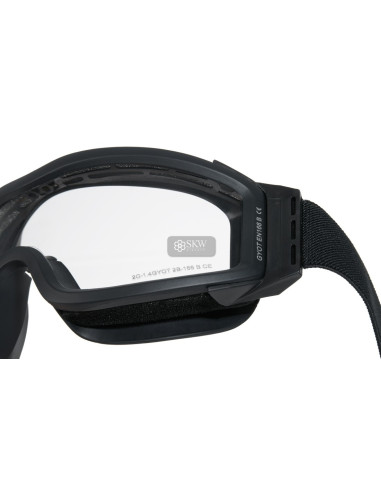 Masque de protection anti buée noire avec 3 verres DELTA TACTICS EN166b delta tactics