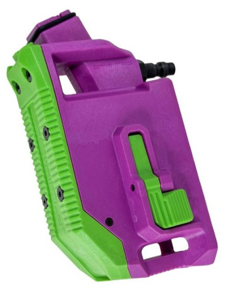 CTM adaptateur HPA violet et vert coudé pour Glock et aap-01 CTM airsoft