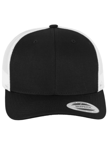 casquette retro TRUCKER imprimable bicolore noir et blanc FLEXFIT 