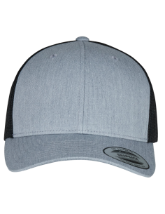 casquette retro TRUCKER imprimable bicolore noir et gris FLEXFIT  2
