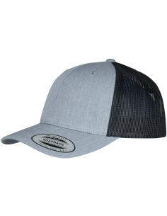 casquette retro TRUCKER imprimable bicolore noir et gris FLEXFIT 