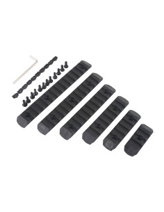 lot de 6 rails polymeres noirs m-lok et keymod wadsn WADSN