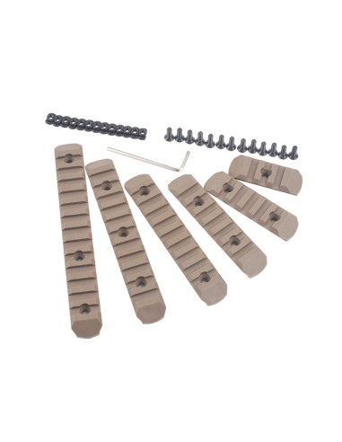 lot de 6 rails polymeres TAN m-lok et keymod wadsn WADSN