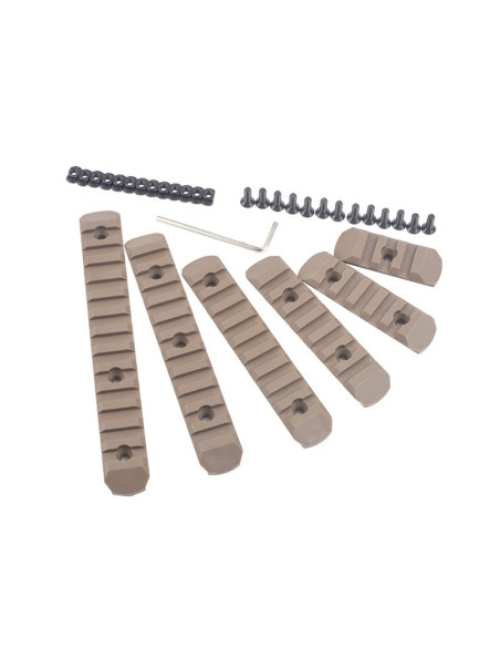lot de 6 rails polymeres TAN m-lok et keymod wadsn WADSN