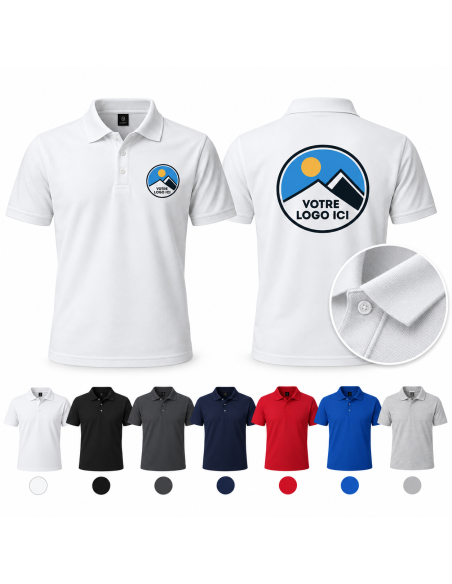 POLO B&C manche courte 210gramme imprimable coeur et dos 