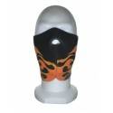 demi masque neoprene type flamme noir et orange