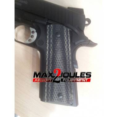 lot de 2 grips bois marbré gris pour 1911 tm bell tercel meu well 