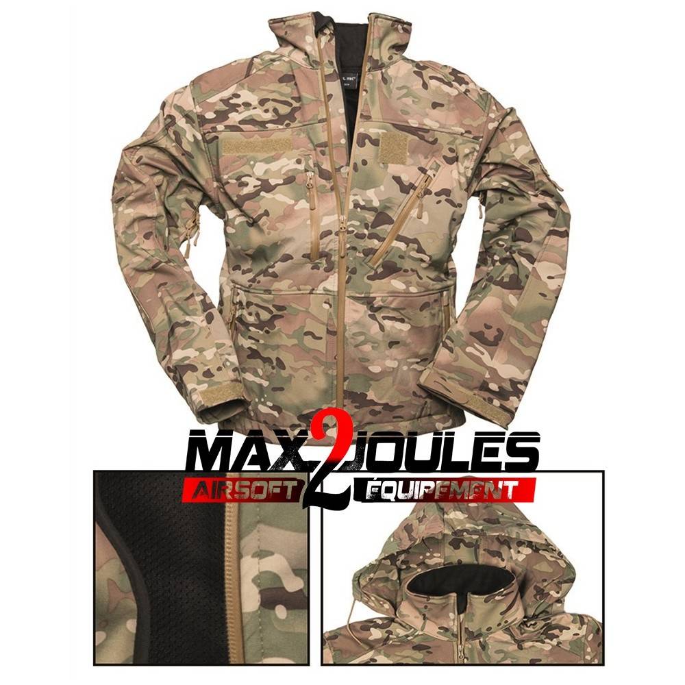 softshell multicam scu avec capuche integrée