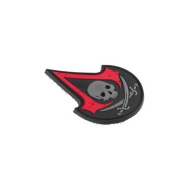 patch assassin skull rubber red